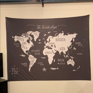 World tapestry grey